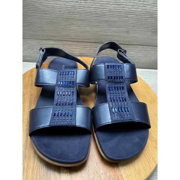 Easy Spirit Women’s Hazel Wedge Sandal, Blue, 6 WW - Picture 3 of 6